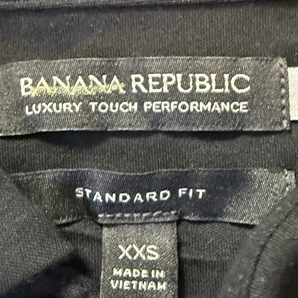 Banana Republic Polo Shirt Mens Size XXS‎ Black Luxury Touch Performance